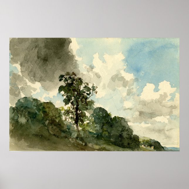 Poster Estudo de Nuvens e Árvores - John Constable (Frente)