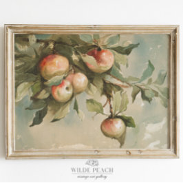 Poster Estudo de Pintura por Aquarela de Maçãs