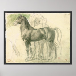Póster Estudo de um Cavalo por Edgar Degas, Vintage Fine 