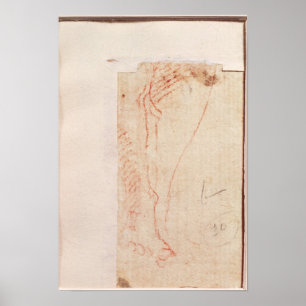 Póster Estudo dos pés do cristo pregados à cruz