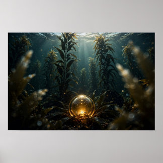 Poster Estudo em Kelp — Esfera Brilhante na Floresta de K