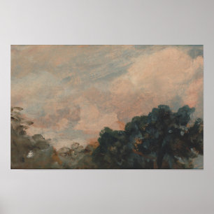 Poster Estudo em Nuvem com Árvores - John Constable