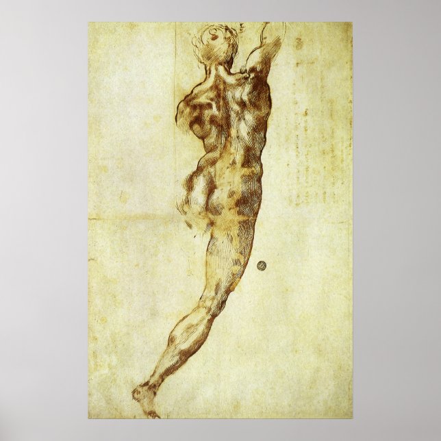 Poster Estudo para a Batalha de Cascina de Michelangelo (Frente)