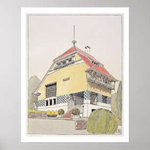 Poster Estudo para a casa de Olbrich, Darmstadt, 'de
