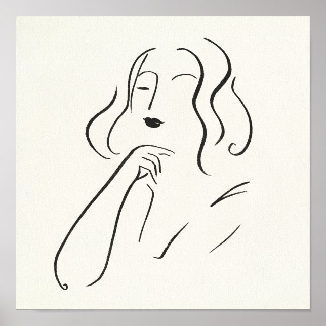 Poster Estudo Simples - Desenho de uma Mulher (Frente)