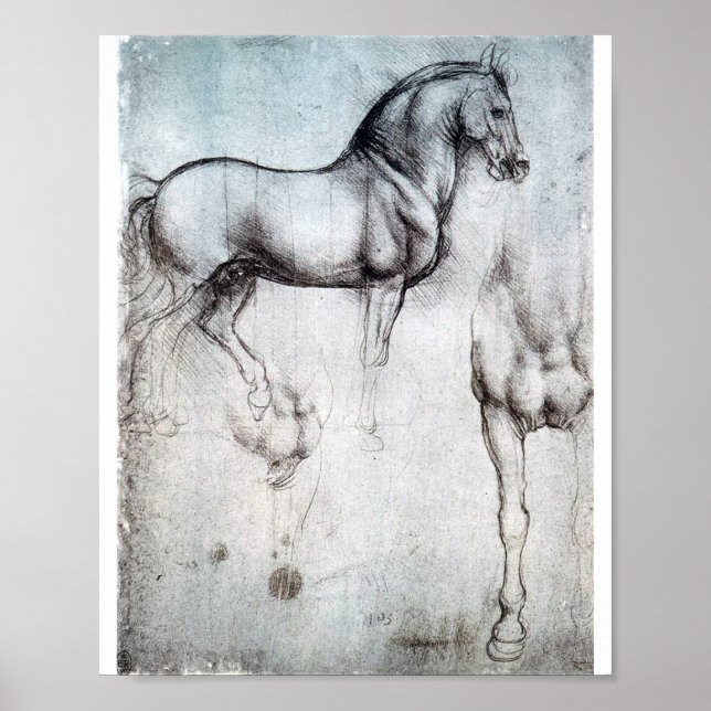 Poster Estudo sobre Cavalo, Leonardo da Vinci (Frente)