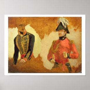 Póster Estudos do uniforme real da artilharia do cavalo,