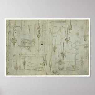Póster Estudos sobre armas, Leonardo da Vinci