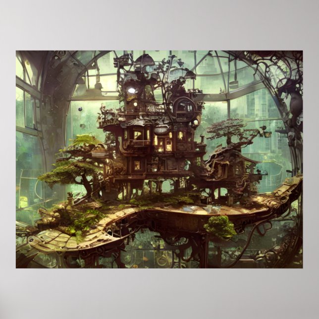 Poster Estufa Steampunk na Selva (Frente)