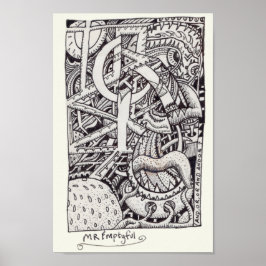 Poster Esvaziado, Desenho De Tinta