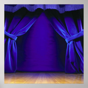Póster Esvazie o palco com cortinas