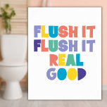 Poster Esvazie-o Sinal de Banheiro<br><div class="desc">Um design legal,  moderno e divertido que vai iluminar seu banheiro. Projetado por Thisnotme©</div>