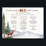 Poster Etapa do Camarão de Cervejas Feliz<br><div class="desc">Primeiro aniversario marco do veado da madeira de aquarela conselho. Personalizável!</div>