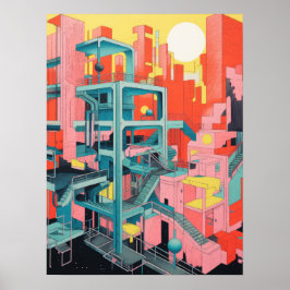 Poster Etapas da Cidade: Uma Viagem Caleidoscópica Atravé