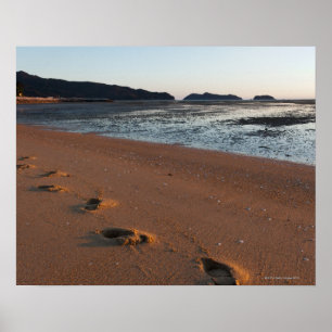 Póster Etapas nas areias no nascer do sol