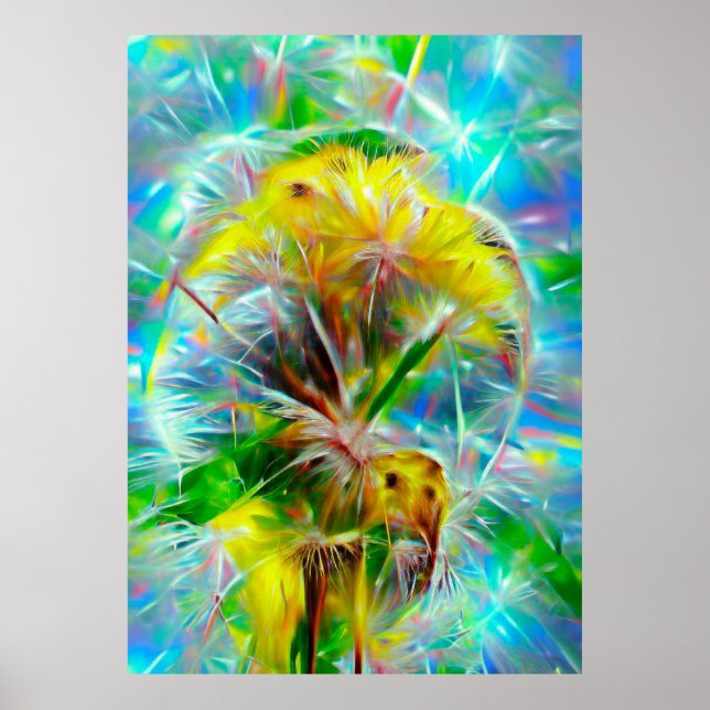 Poster Eteal Dandelions em Neon Dreamscape (Frente)