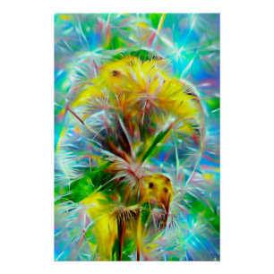Póster Eteal Dandelions em Neon Dreamscape