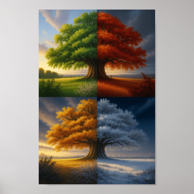 Poster “Eternal Seasons Tree Art Print  (Frente)