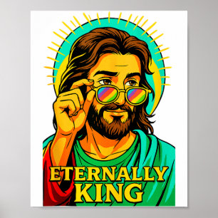 Poster Eternamente Rei Jesus Cristão Anime Manga Po