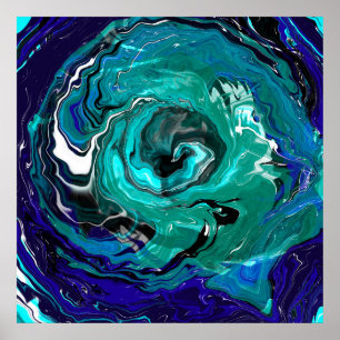 Poster Eternidade Azul   Abstrato Art