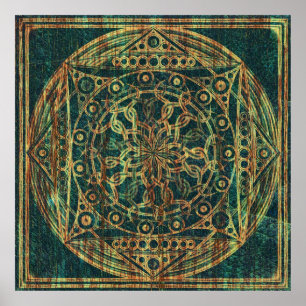 Poster Eternity Mandala Weathered Wood