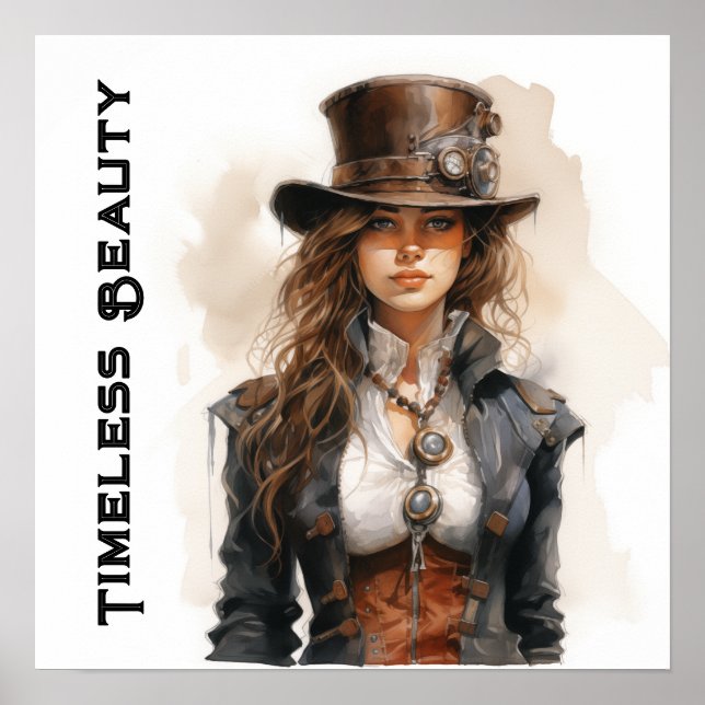 Poster Eterno Beauty Steampunk Young Woman (Frente)