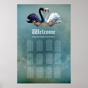 Poster Eterno Bond, Black and White Swans in Love.