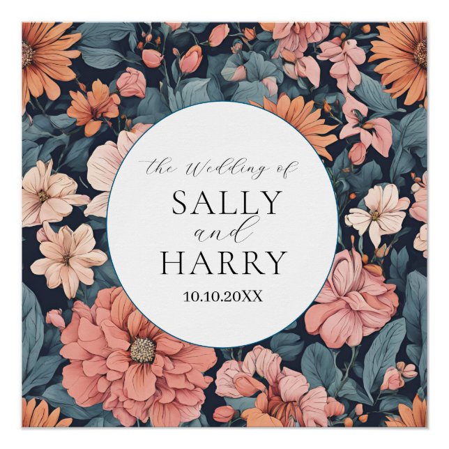 Póster Eterno: Casamento com Rosa de Vintage desbotado (Frente)