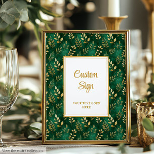 Poster Eterno Emerald Green Dourado Casamento Eucalyptus