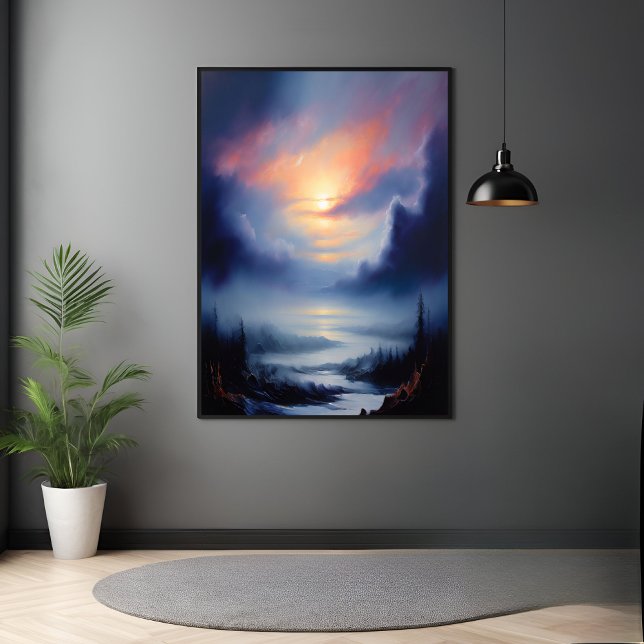 Poster Eterno Sunrise Sobre A Paisagem Das Montanhas Mist (Criador carregado)