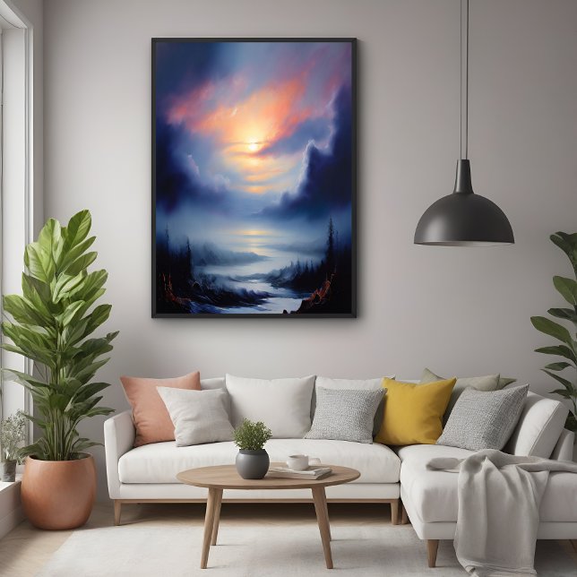 Póster Eterno Sunrise Sobre A Paisagem Das Montanhas Mist (Criador carregado)