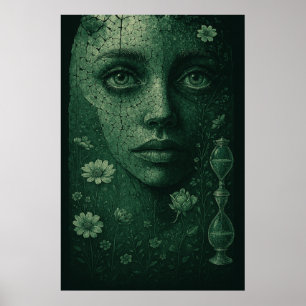 Poster Eterno Vampiro Botânico na Canvas Verde Escuro