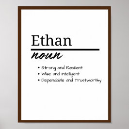 Poster Ethan, Definição de Nome Personalizado de Menino