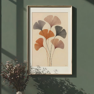 Poster Ethéal Ginkgo Deixa Aquarela