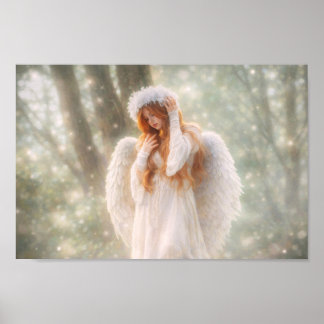 Poster Ethereal Angel in the Forest