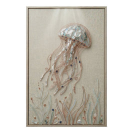 Póster Ethereal Jellyfish Coastal Wall Art