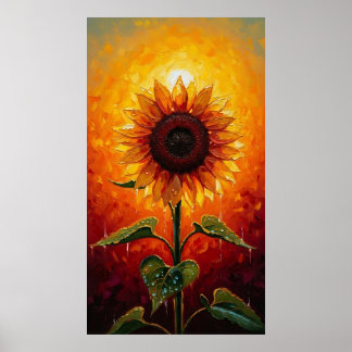 Poster Ethereal Sunset Sunflower Expressionist
