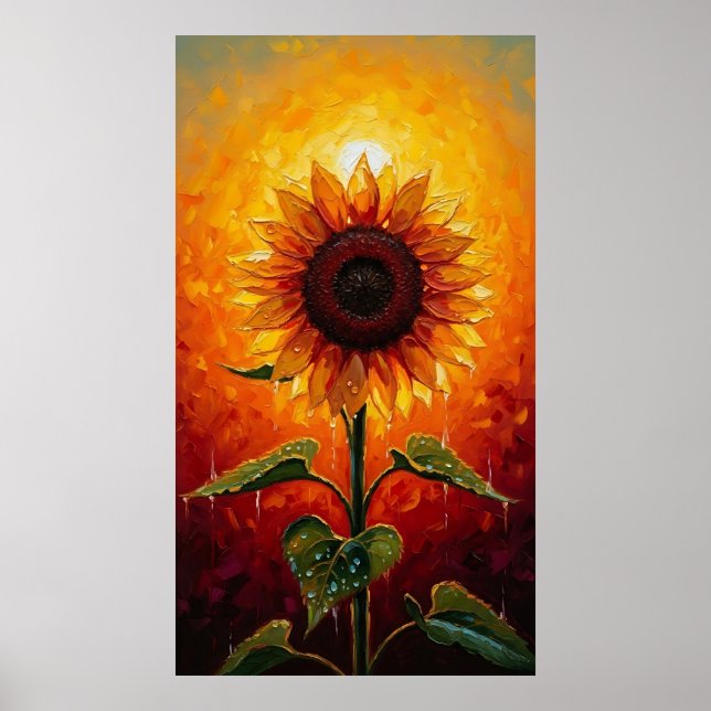 Poster Ethereal Sunset Sunflower Expressionist (Frente)