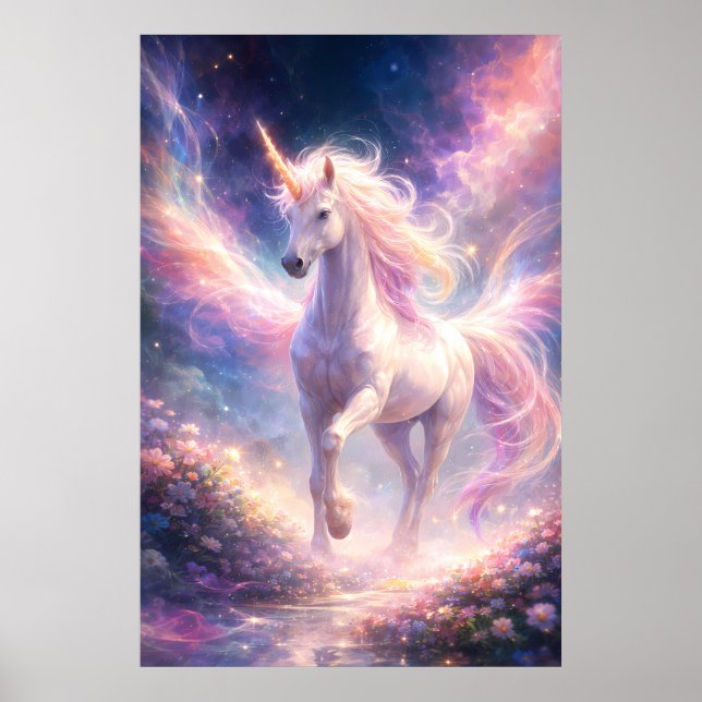 Poster Ethereal Winged Unicorn of Light | ManJiangHong Fa (Frente)