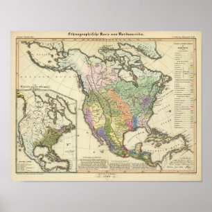 Póster Ethnographic Map of North America