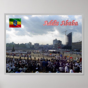 Poster Etiópia - Addis Ababa - Praça Meskal -