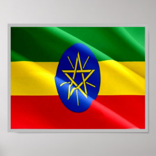 Poster Etiópia - Bandeira da Etiópia -