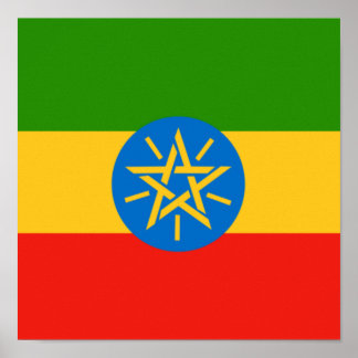 Poster Etiópia - Bandeira do País Etíope - Orgulho Domést