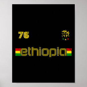 Poster Etiópia -reggae Rastafari Jamaica Futebol Estilo