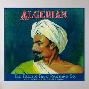 Póster Etiqueta alaranjada argelino