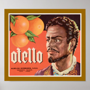 Póster Etiqueta alaranjada de Otello