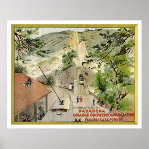 Poster Etiqueta alaranjada do vintage
