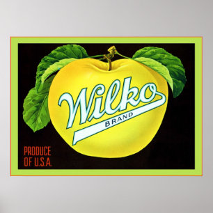 Póster Etiqueta da caixa da fruta do vintage