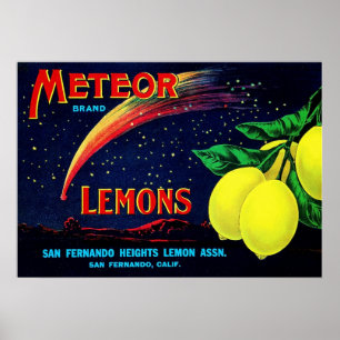 Poster Etiqueta da caixa da fruta do vintage