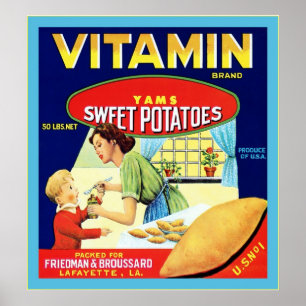 Poster Etiqueta da caixa da fruta do vintage